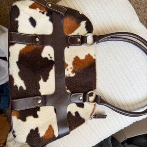 Cowhide Patterned Shoulder Bag